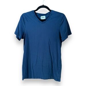 Pact Men's Organic Cotton Blue V-Neck Short Sleeve Tee Size Small
